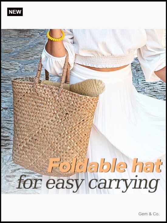 Floppy Wide Brim Sun Hat with Lace, Packable & Foldable for Travel Beach main image 4